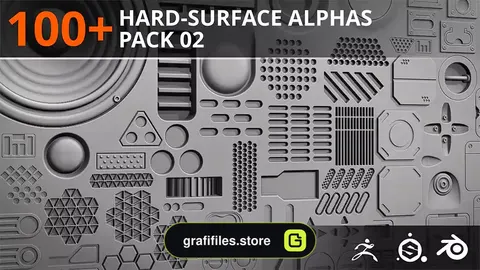 تصویر آلفا مدلسازی سطوح سخت Hard surface Alphas – Pack 02