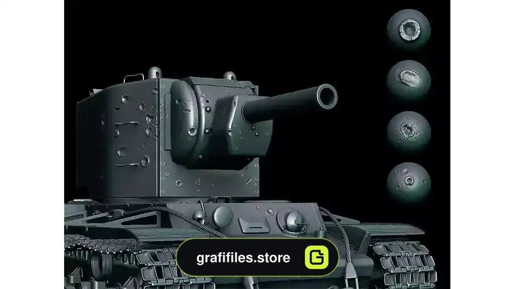 براش زیبراش ضربه به زره تانک Hits On Tank Armour for Zbrush