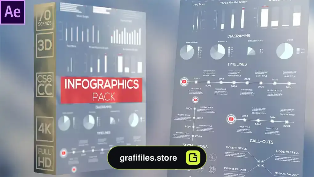 پروژه افترافکت اینفوگرافی Infographics Pack
