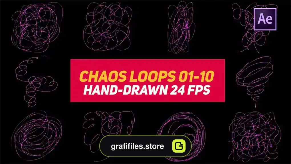پروژه افترافکت افکت کارتونی حلقه سیال Liquid Elements 3 Chaos Loops 01-10