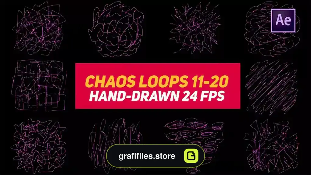 پروژه افترافکت افکت کارتونی حلقه مایع Liquid Elements 3 Chaos Loops 11-20