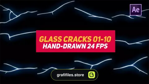 پروژه افترافکت افکت کارتونی ترک شیشه Liquid Elements 3 Glass Cracks 01-10