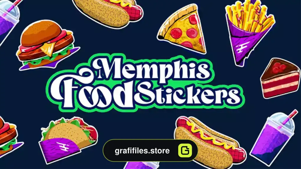 پروژه افترافکت استیکر غذا Memphis Food Sticker