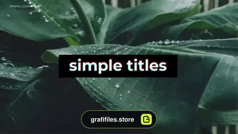 پروژه افترافکت تایتل مینیمال Minimal Clean Titles