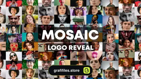 پروژه افترافکت نمایش لوگو با موزاییک تصاویر Mosaic Logo Reveal Stomp