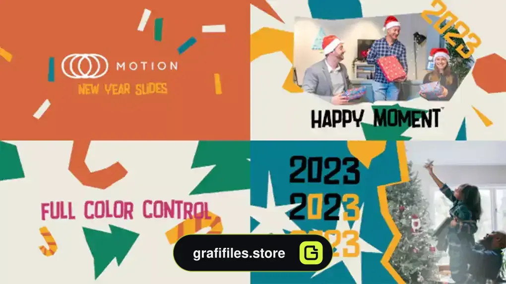 پروژه افترافکت اسلایدشو تایپو گرافی سال نو New Year Typography Slides
