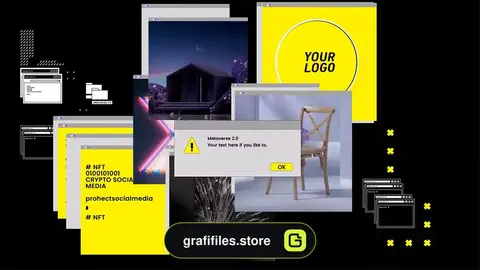 پروژه افترافکت وله شبکه اجتماعی NFT Crypto Social Media Opener