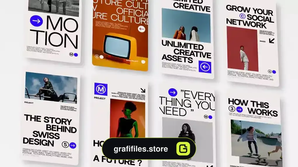 پروژه افترافکت استوری تایپوگرافی نوردیک Nordic Typography