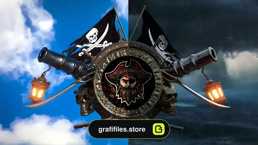 پروژه افترافکت لوگو دزدان دریایی Pirate Logo Reveal