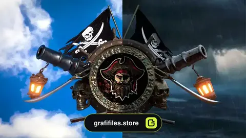 پروژه افترافکت لوگو دزدان دریایی Pirate Logo Reveal