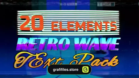 پروژه افترافکت انیمیشن متن رترو Retro Wave Text Pack 5