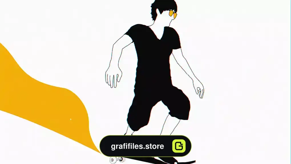 پروژه افترافکت لوگو اسکیت بورد Skateboarder Logo Reveal