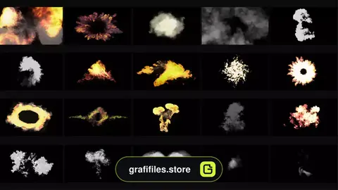 فوتیج انفجار و دود Smoke And Explosion Overlays
