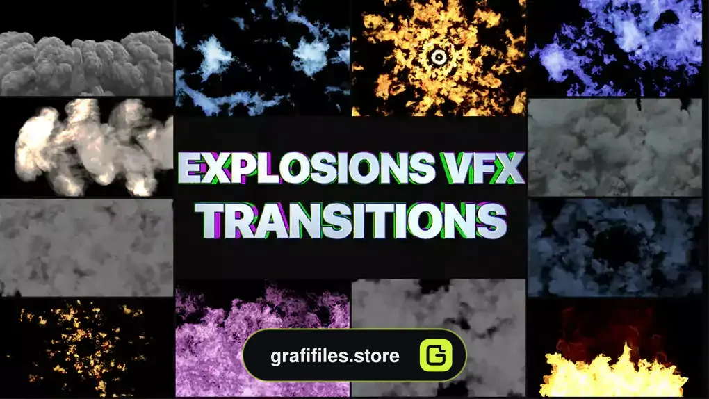 پروژه افترافکت انفجار و دود Smoke And Explosions VFX Transitions