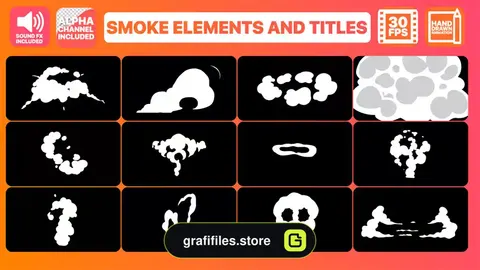 پروژه افترافکت افکت کارتونی تایتل و دود Smoke Elements And Titles