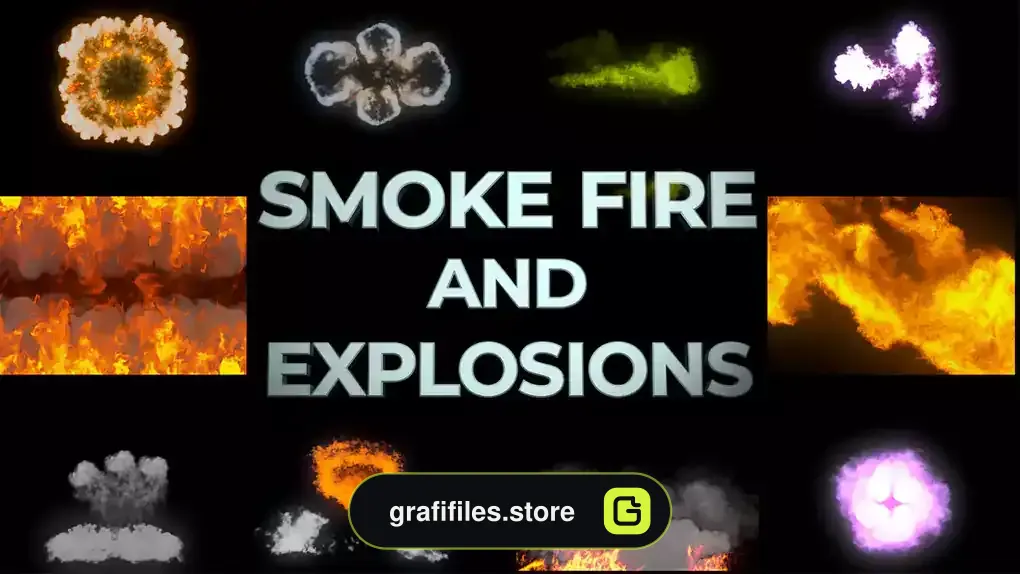 پروژه افترافکت انفجار آتش و دود Smoke Fire And Explosions