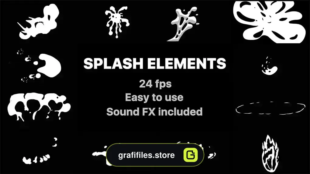 پروژه افترافکت افکت کارتونی Splash Elements