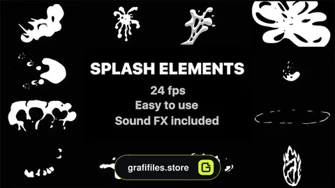 پروژه افترافکت افکت کارتونی Splash Elements