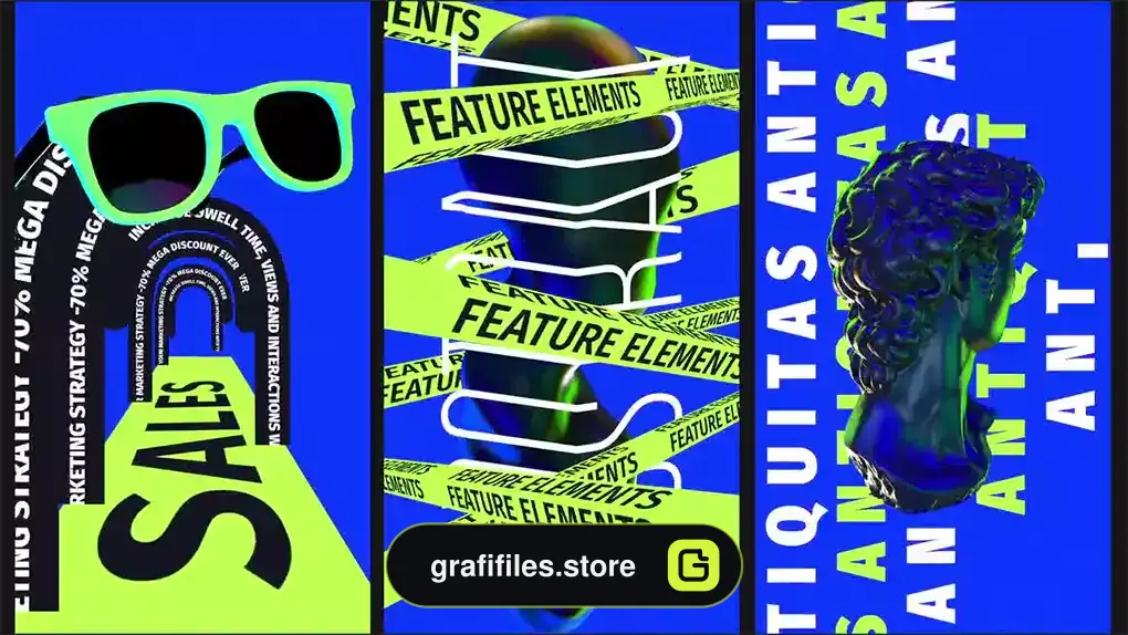 پروژه افترافکت استوری تایپوگرافی Stories Giveaway Typo 12-in Pack