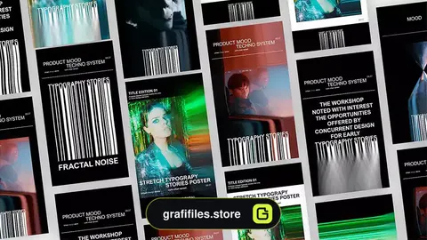 پروژه افترافکت استوری تایپوگرافی Stretch Typography Stories Pack