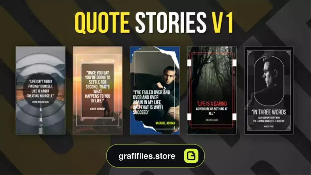 پروژه افترافکت استوری نقل قول Vertical Quote Stories V1