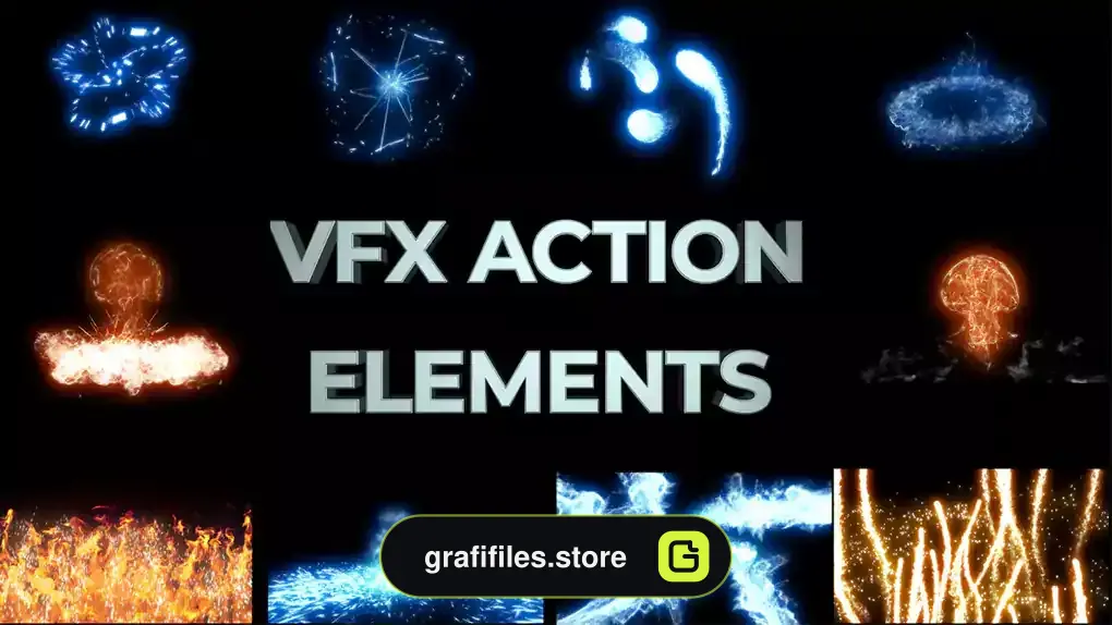 پروژه افترافکت جلوه ویژه اکشن VFX Action Elements And Transitions