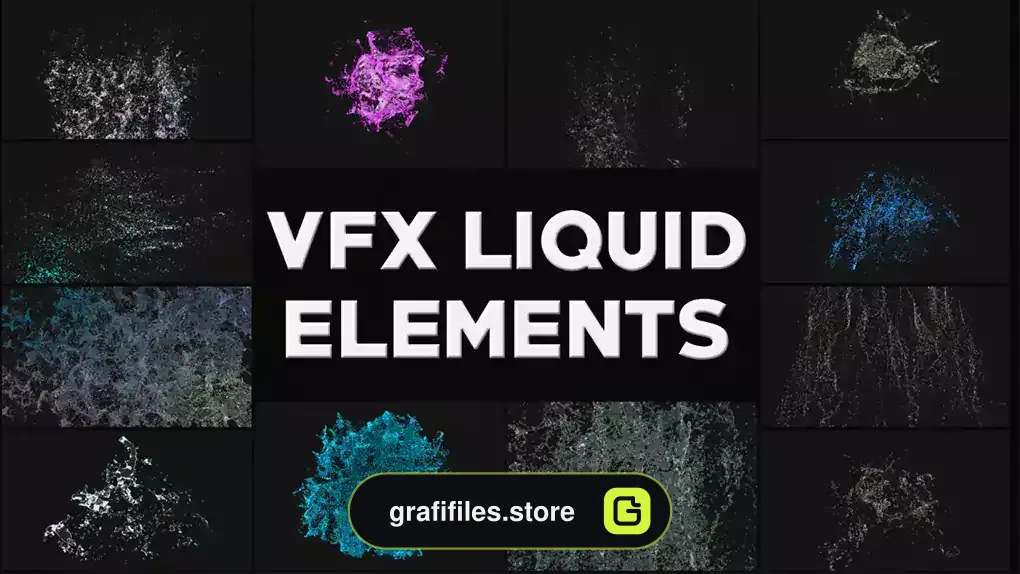 پروژه افترافکت جلوه های ویژه مایع VFX Liquid Elements