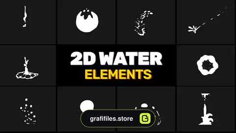 پروژه افترافکت افکت کارتونی آب Water Elements Pack