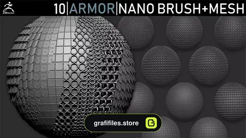 براش زیبراش زره Zbrush – Armor Nano Brush + Meshes