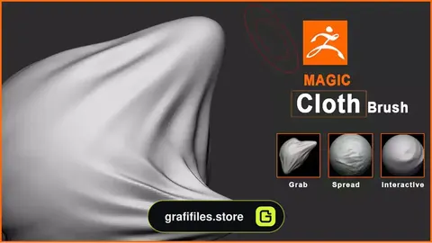 براش زیبراش جادویی پارچه Zbrush Cloth Magic Brush