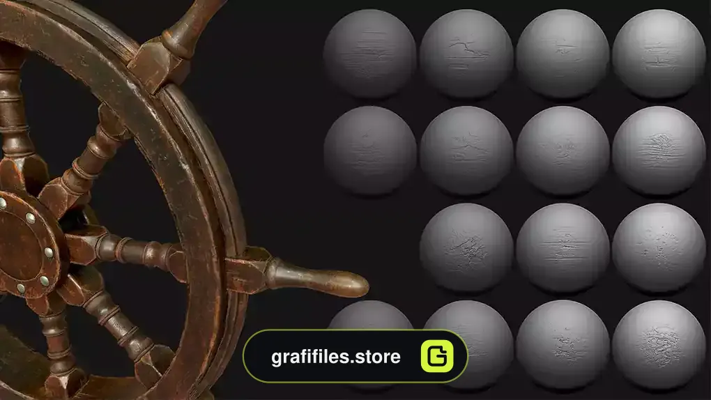 براش زیبراش سطوح چوبی ZBrush – Wood Surface Vol. 1