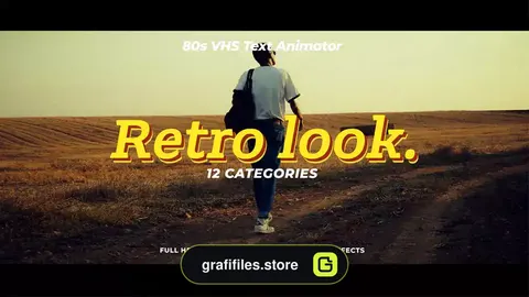 پریست انیماتور متن قدیمی افترافکت 80s VHS Text Animator