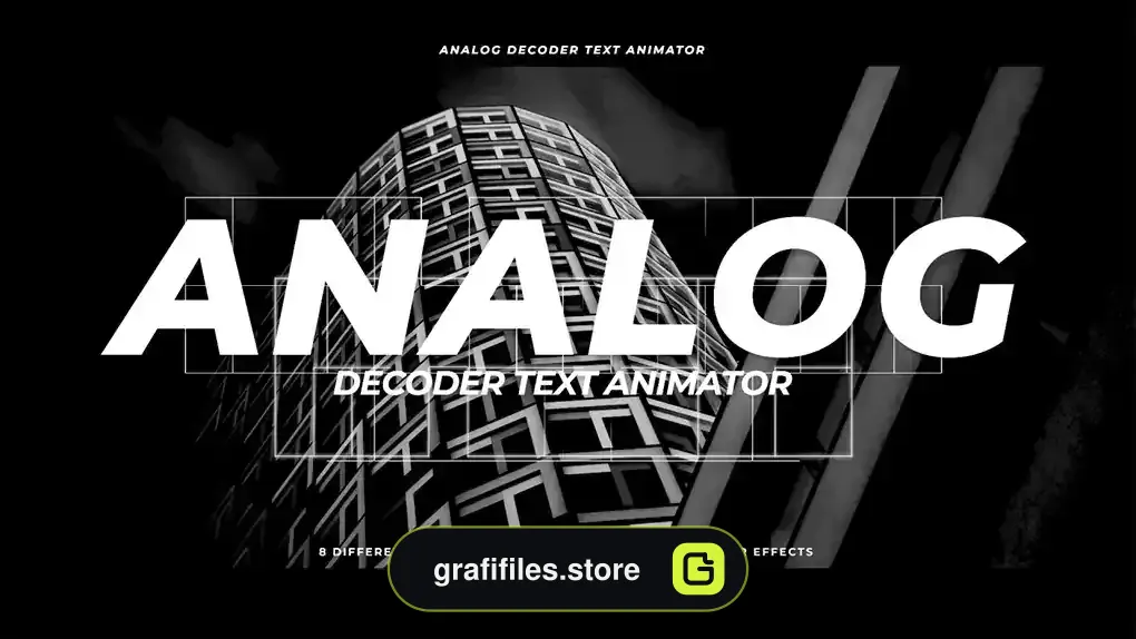 پریست انیماتور متن آنالوگ افترافکت Analog Decoder Text Animator