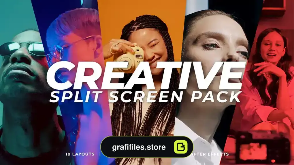 پریست افترافکت تقسیم صفحه نمایش Creative Split Screen Pack