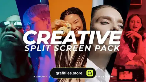 پریست افترافکت تقسیم صفحه نمایش Creative Split Screen Pack