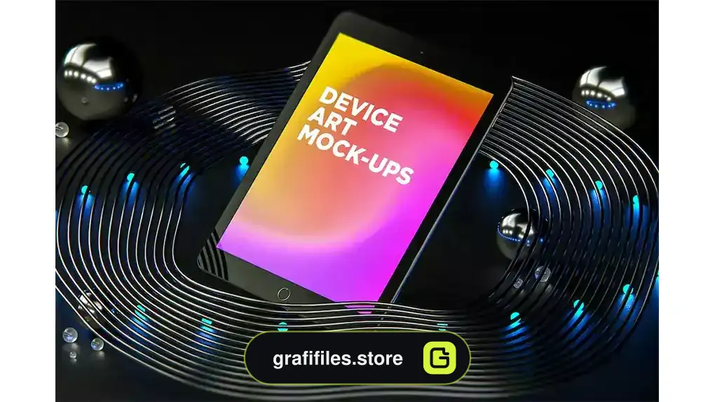 موکاپ تبلت، موبایل و ساعت هوشمند Device Art MockUp 015