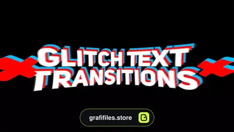 پریست افترافکت ترانزیشن متن گلیچ Glitch Text Transitions