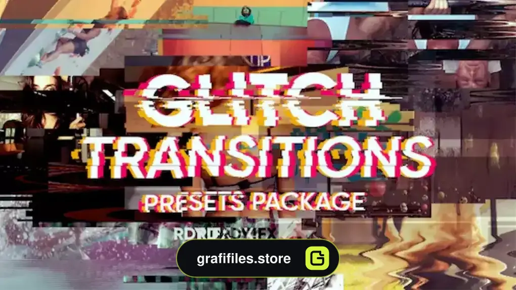 دانلود 60 پریست پریمیر ترانزیشن گلیچ Glitch Transitions Pack