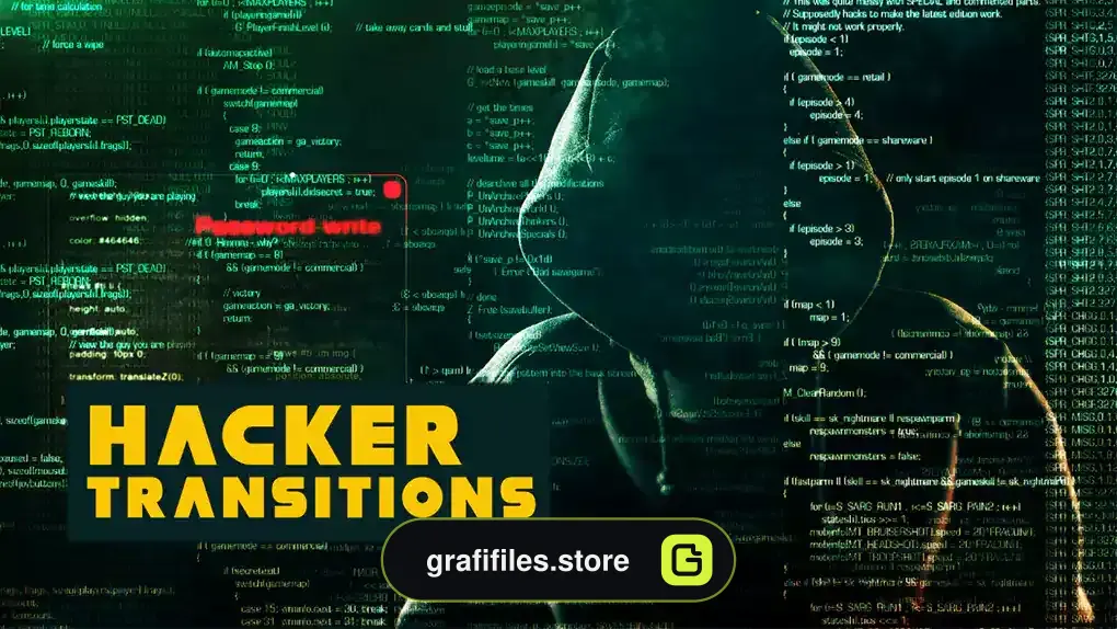 پریست افترافکت ترانزیشن هکر Hacker Transitions