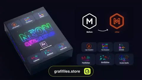 پریست افترافکت جعبه ابزار ساخت نئون Neon Generator Toolkit
