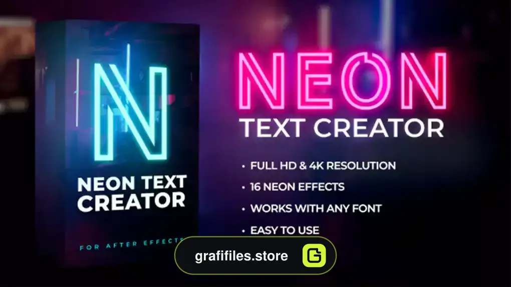 پریست افترافکت ساخت متن نئونی Neon Text Creator