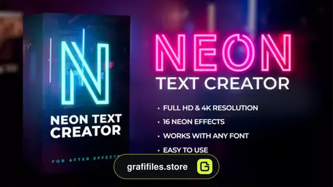 پریست افترافکت ساخت متن نئونی Neon Text Creator