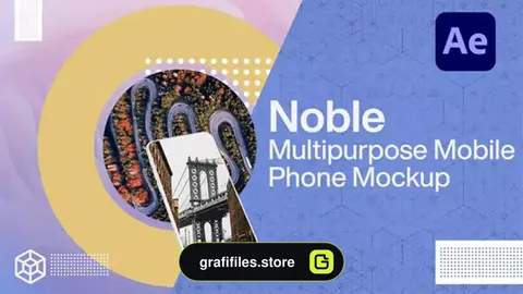 پروژه افترافکت موکاپ معرفی اپلیکیشن Noble - Multipurpose Mobile Phone Mockup