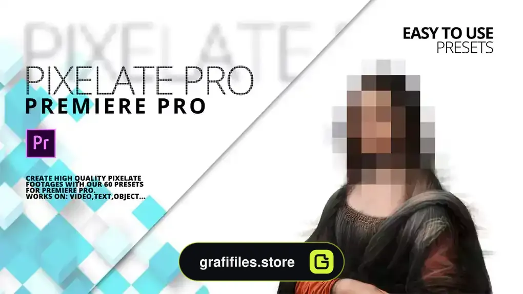 پریست پریمیر با افکت پیکسل Pixelate Pro For Premiere Pro