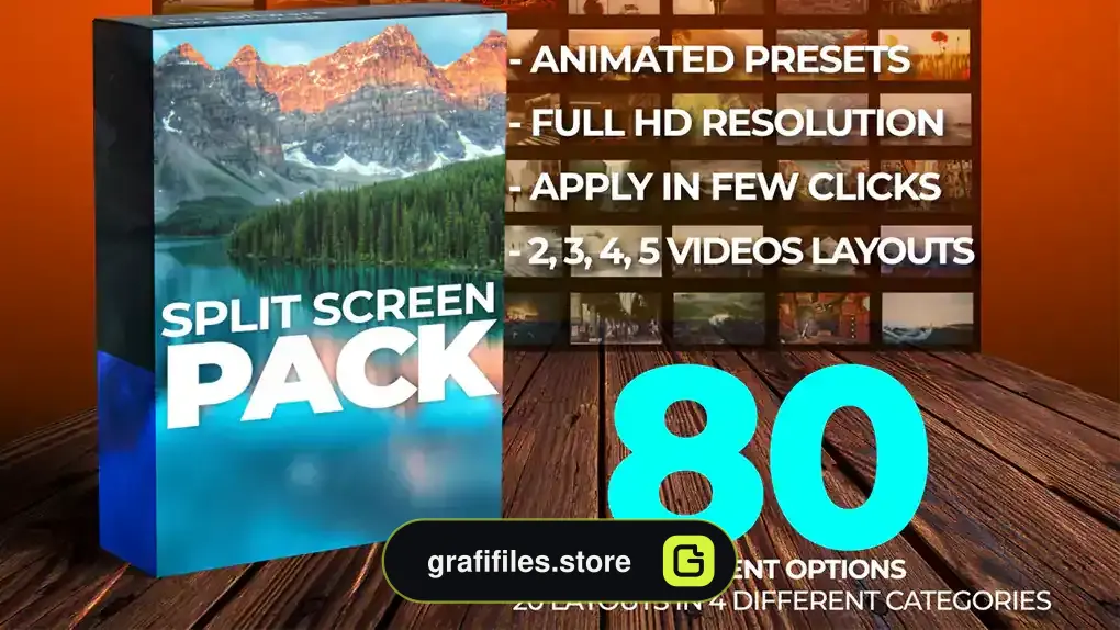پریست افترافکت تقسیم صفحه نمایش Split Screen Pack - FHD