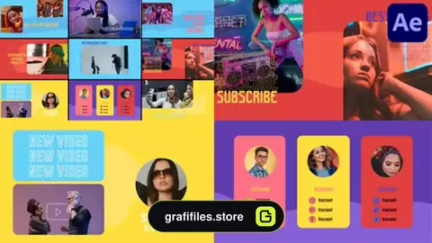 پروژه افترافکت ساب اسکرایب و اسکرین پایانی ویدیو یوتیوب Youtube Subscribe And Endscreen Slides | After Effects