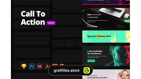 رابط کاربری Call to Action – Multi-format UI Kit