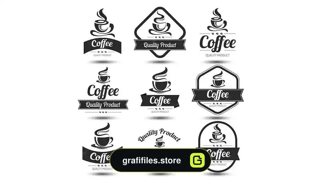 وکتور برچسب قهوه Coffee label