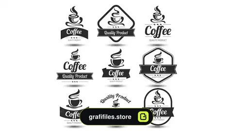 وکتور برچسب قهوه Coffee label