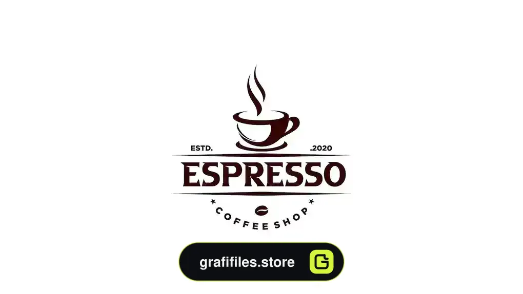 طرح وکتور برچسب وینتیج کافی شاپ Coffee shop badge in vintage style